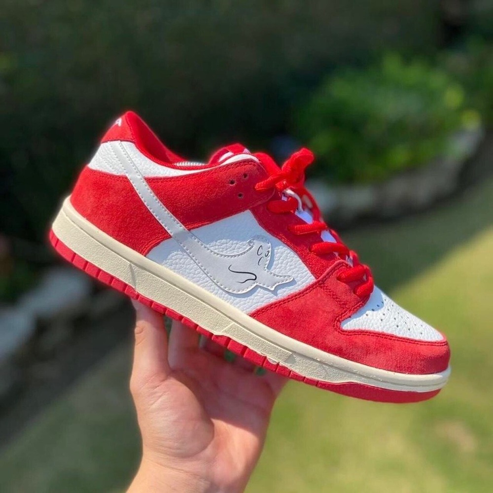 Cherry Red Ghost Custom Dunks - Picture 3 of 4